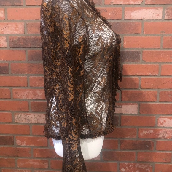 Size large Rossi Roma caramel/brown coloured lace cover up - Picture 2 of 3